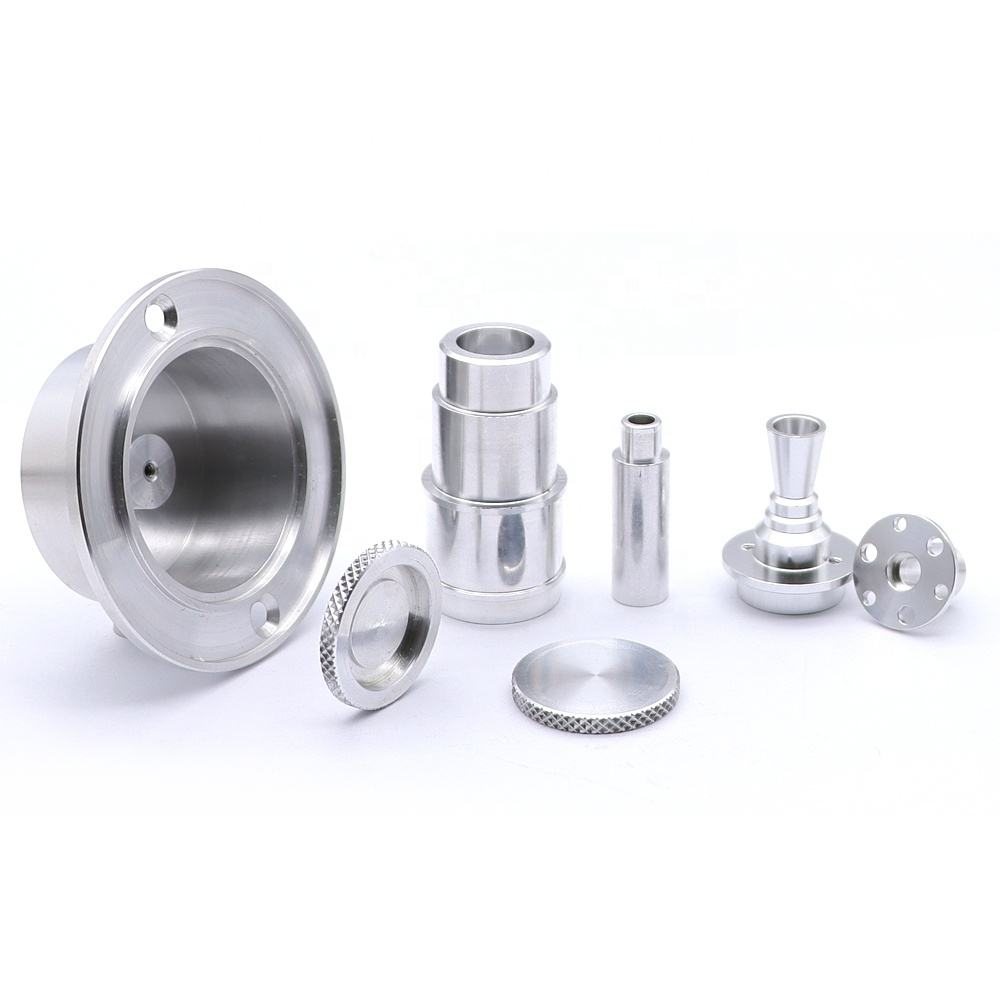 Machined aluminium alloy housings, flanges and knurled parts